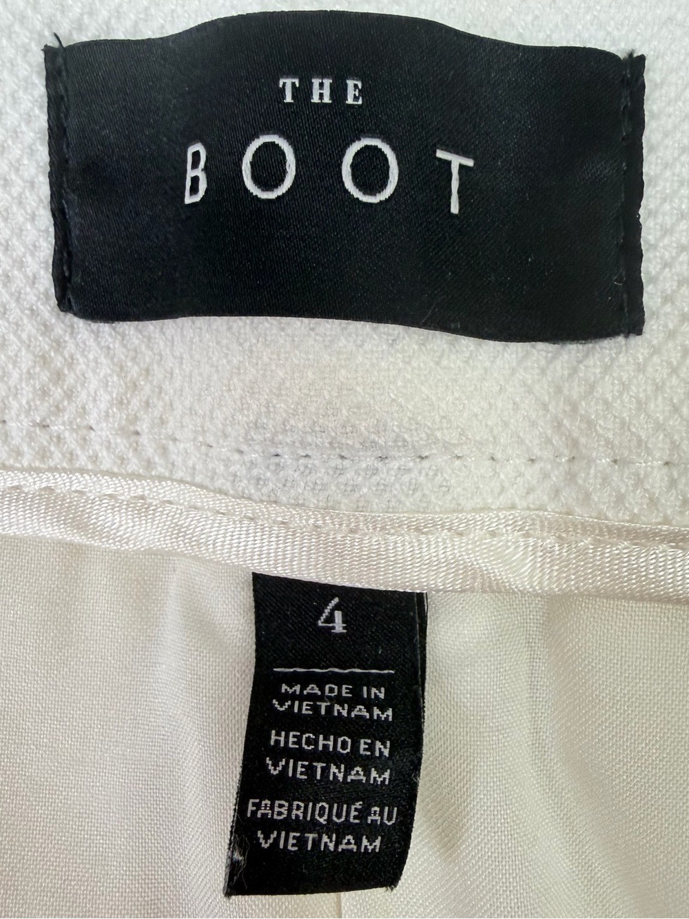 White House Black Market The Boot White Textured Flare Pants Size 4 Career - Picture 6 of 10